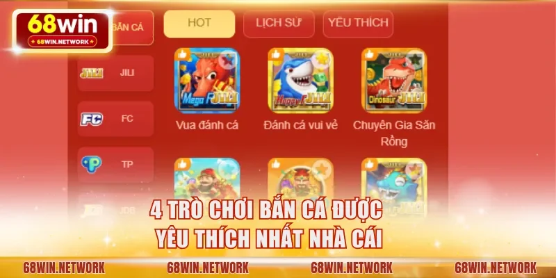 4 trò chơi bắn cá được yêu thích nhất nhà cái