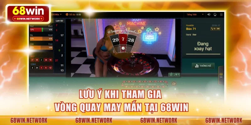 Lưu ý khi tham gia vòng quay may mắn tại 68WIN