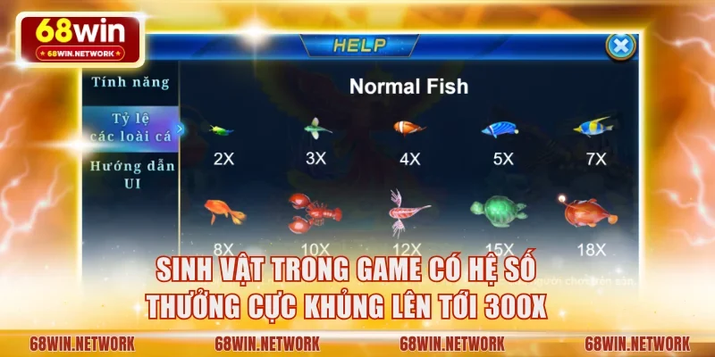 Sinh vật trong game có hệ số thưởng cực khủng lên tới 300x